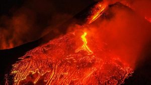 Vocán Etna en Erupción