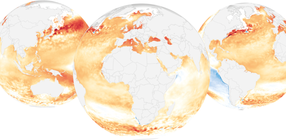 Aumento sin precedentes de la temperatura del mar